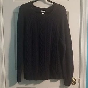 Navy Blue Cable Knit Sweater